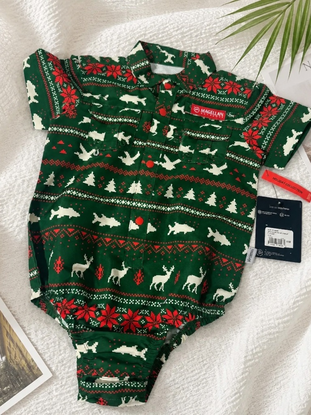 Magellan Outdoors Boys Fishing 12-18 months Laguna Madre Fair Isle One Piece NWT